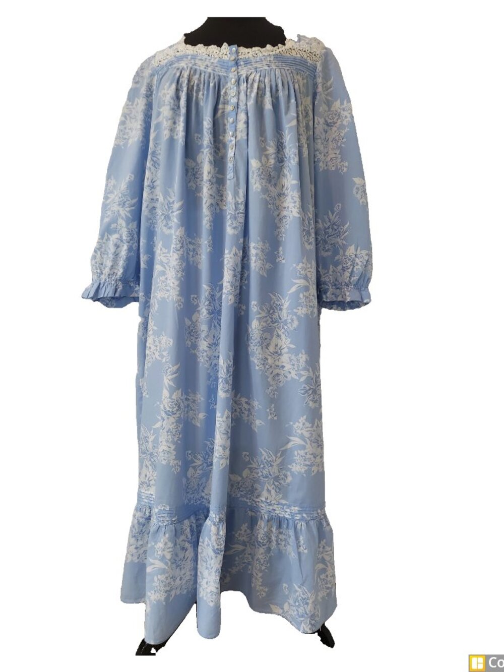 Miss Elaine Vintage Nightgown Lace decorated SZ L Cotton